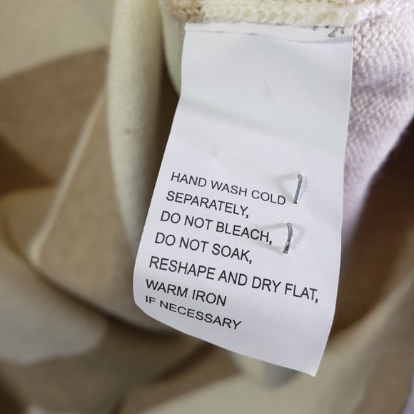 New JEANNE PIERRE 1X Tan, Ivory Cream Stripe Cowl Neckline Sweater NWT - Picture 5 of 9